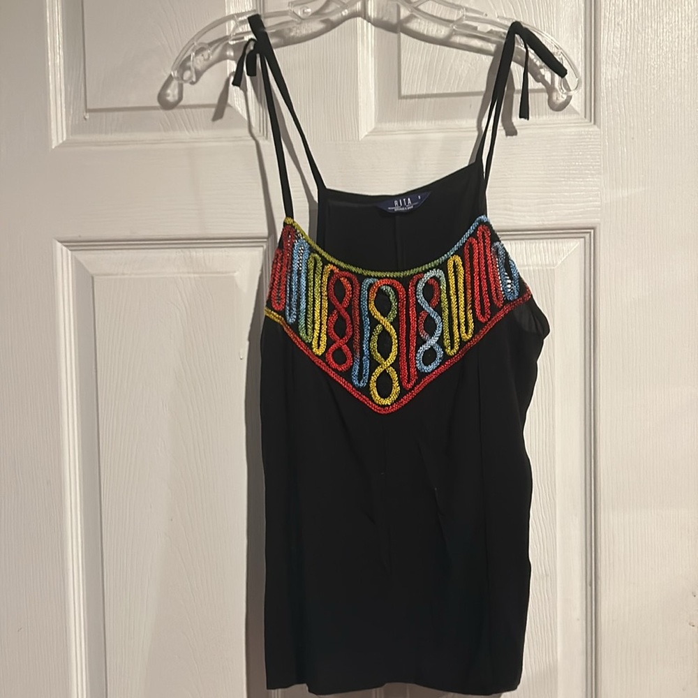 Rita‎ Barbados A Mano embroidered tank top